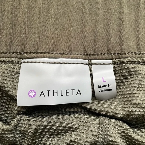 Athleta Stretch Skort Olive Green Size Large Zip Pockets Activewear - Picture 4 of 5
